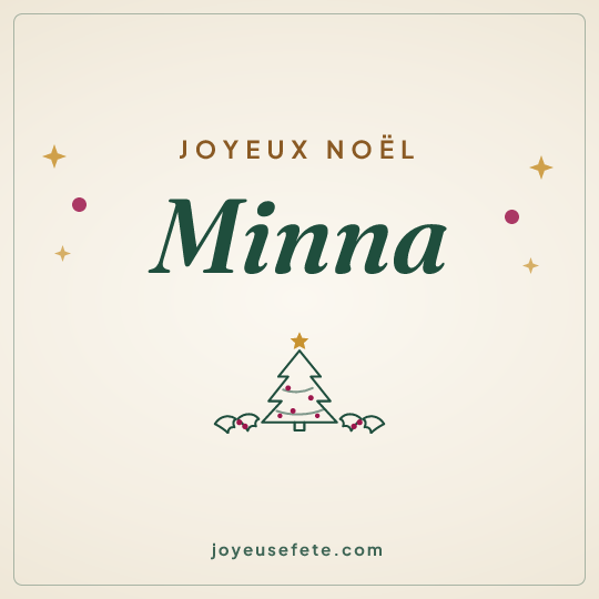 Image carrée « Joyeux Noël Minna » pour WhatsApp