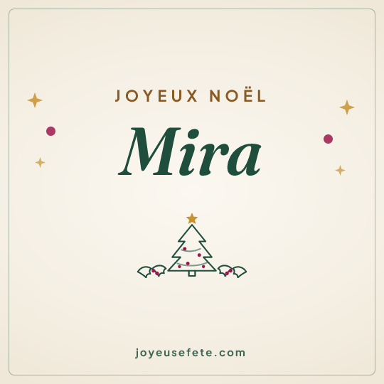 Image carrée « Joyeux Noël Mira » pour WhatsApp