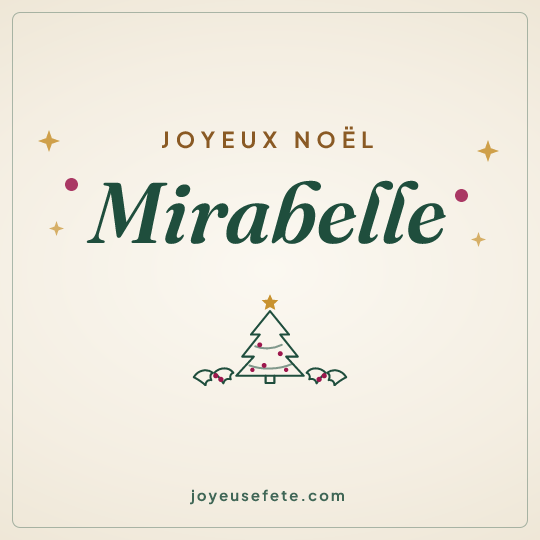 Image carrée « Joyeux Noël Mirabelle » pour WhatsApp