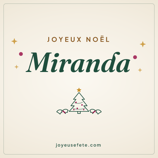 Image carrée « Joyeux Noël Miranda » pour WhatsApp