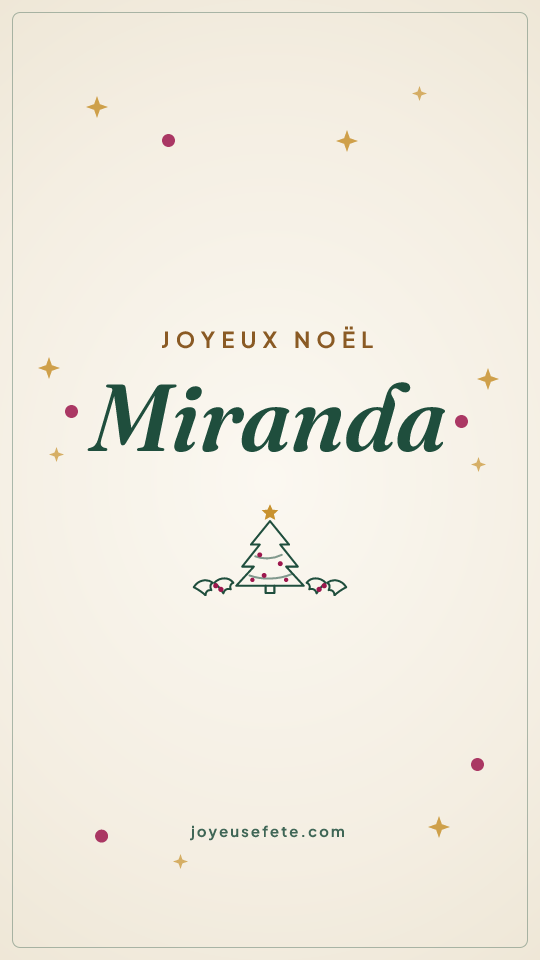 Image « Joyeux Noël Miranda » au format story