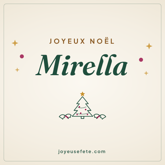 Image carrée « Joyeux Noël Mirella » pour WhatsApp