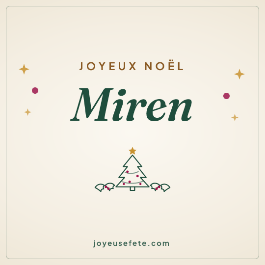 Image carrée « Joyeux Noël Miren » pour WhatsApp