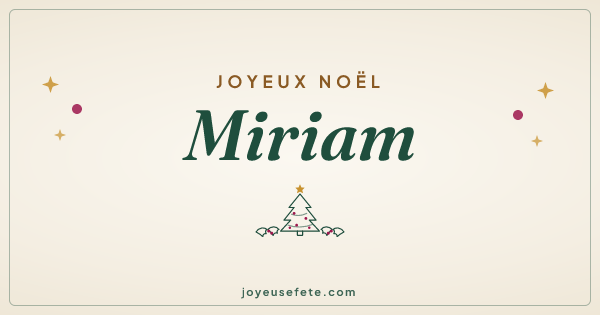 Image « Joyeux Noël Miriam » au format large