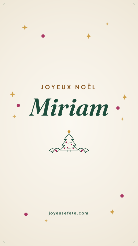 Image « Joyeux Noël Miriam » au format story