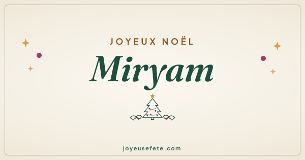 Image « Joyeux Noël Miryam » au format large