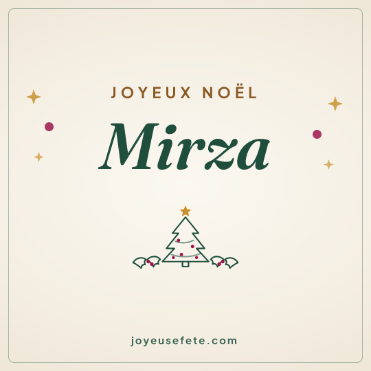 Image carrée « Joyeux Noël Mirza » pour WhatsApp