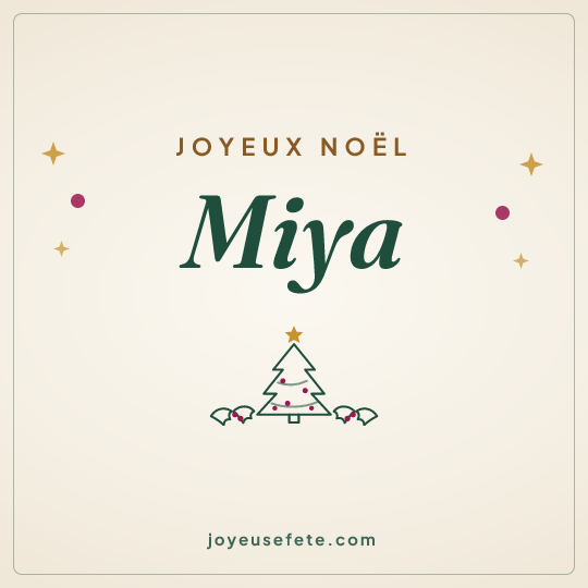 Image carrée « Joyeux Noël Miya » pour WhatsApp