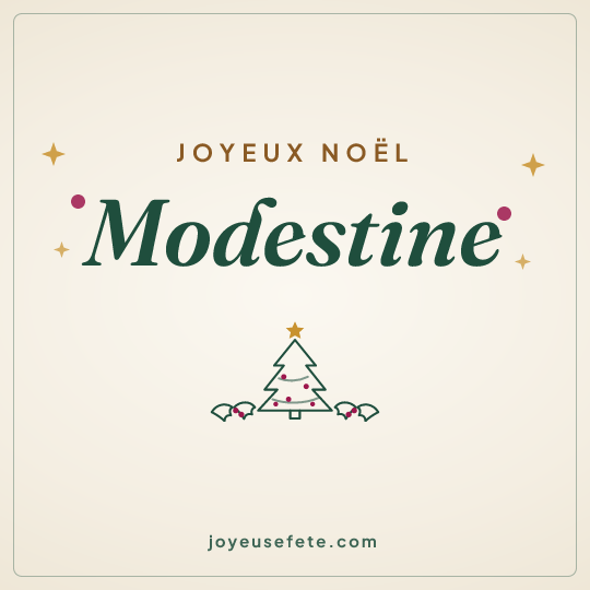 Image carrée « Joyeux Noël Modestine » pour WhatsApp