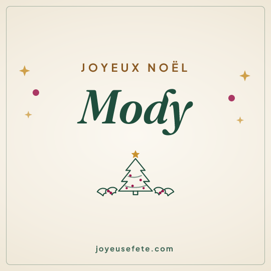 Image carrée « Joyeux Noël Mody » pour WhatsApp