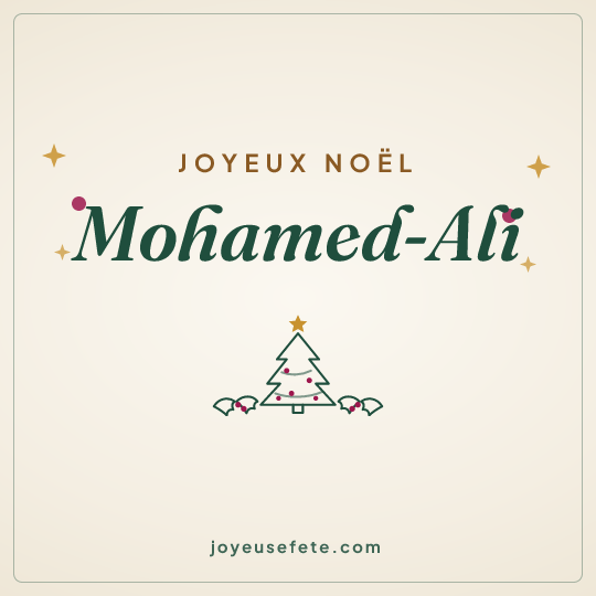Image carrée « Joyeux Noël Mohamed-Ali » pour WhatsApp