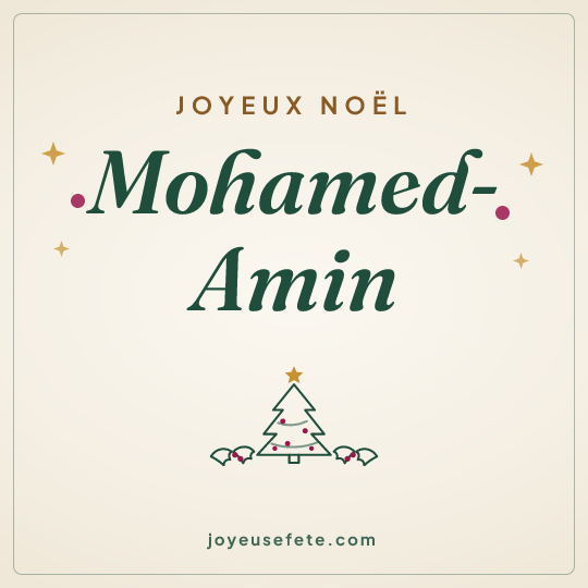 Image carrée « Joyeux Noël Mohamed-Amin » pour WhatsApp