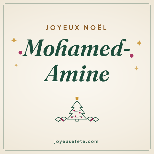 Image carrée « Joyeux Noël Mohamed-Amine » pour WhatsApp