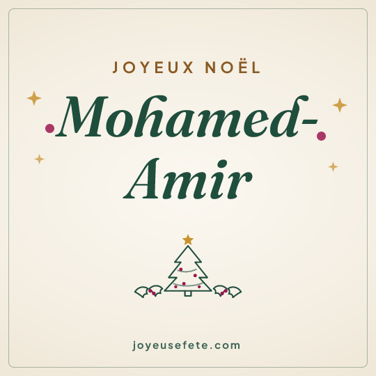Image carrée « Joyeux Noël Mohamed-Amir » pour WhatsApp