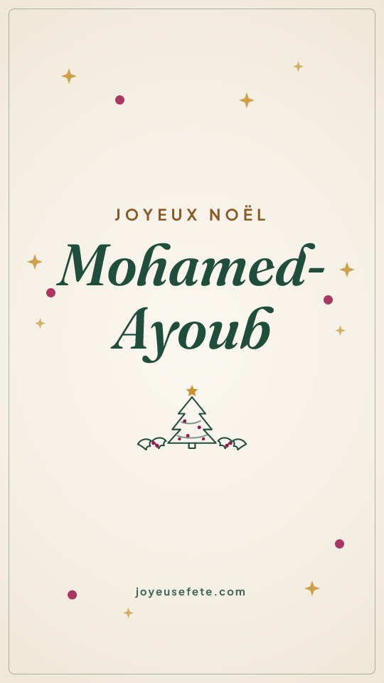 Image « Joyeux Noël Mohamed-Ayoub » au format story