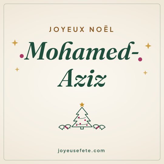 Image carrée « Joyeux Noël Mohamed-Aziz » pour WhatsApp