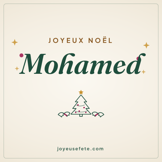 Image carrée « Joyeux Noël Mohamed » pour WhatsApp