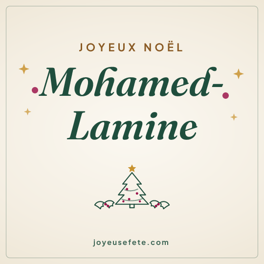 Image carrée « Joyeux Noël Mohamed-Lamine » pour WhatsApp