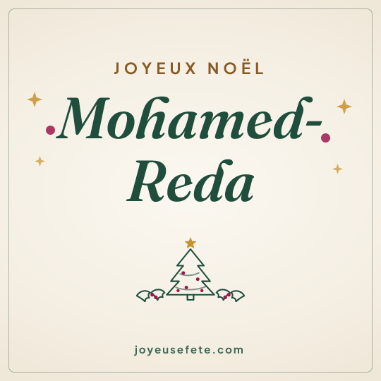 Image carrée « Joyeux Noël Mohamed-Reda » pour WhatsApp