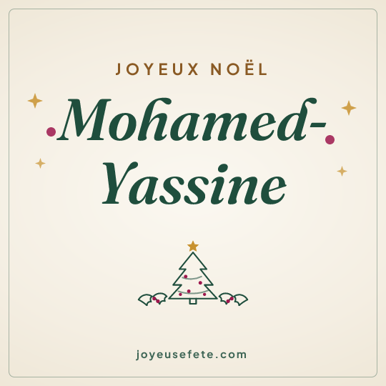 Image carrée « Joyeux Noël Mohamed-Yassine » pour WhatsApp