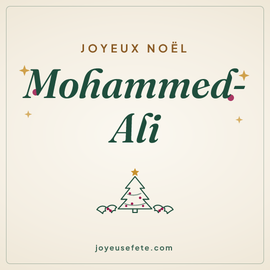 Image carrée « Joyeux Noël Mohammed-Ali » pour WhatsApp