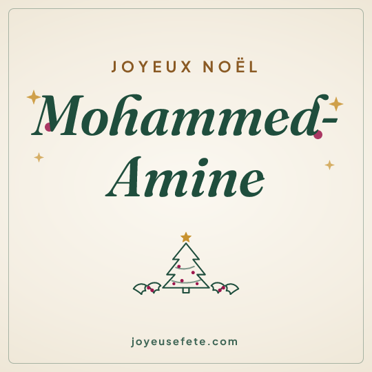 Image carrée « Joyeux Noël Mohammed-Amine » pour WhatsApp