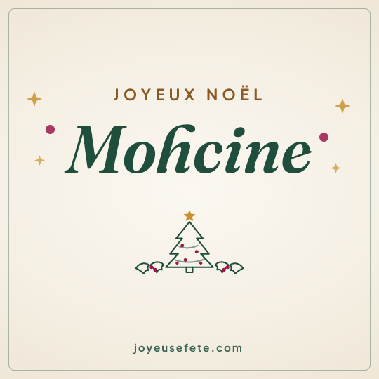 Image carrée « Joyeux Noël Mohcine » pour WhatsApp