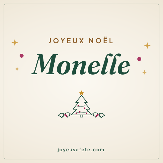 Image carrée « Joyeux Noël Monelle » pour WhatsApp