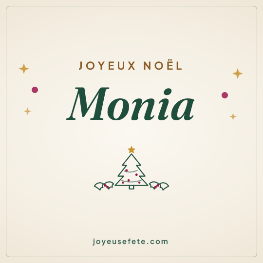 Image carrée « Joyeux Noël Monia » pour WhatsApp