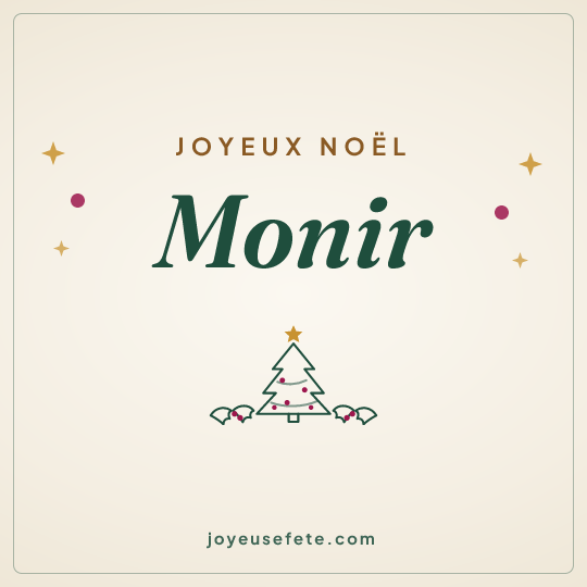 Image carrée « Joyeux Noël Monir » pour WhatsApp