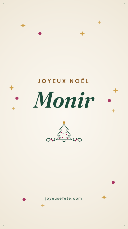 Image « Joyeux Noël Monir » au format story