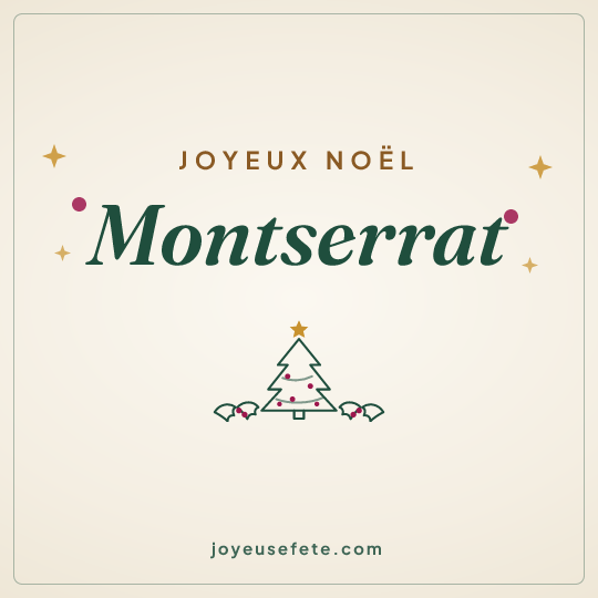 Image carrée « Joyeux Noël Montserrat » pour WhatsApp
