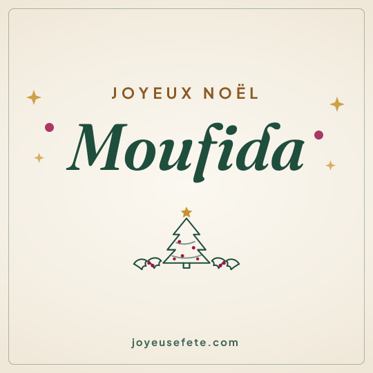 Image carrée « Joyeux Noël Moufida » pour WhatsApp