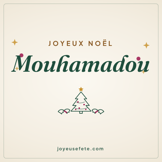 Image carrée « Joyeux Noël Mouhamadou » pour WhatsApp