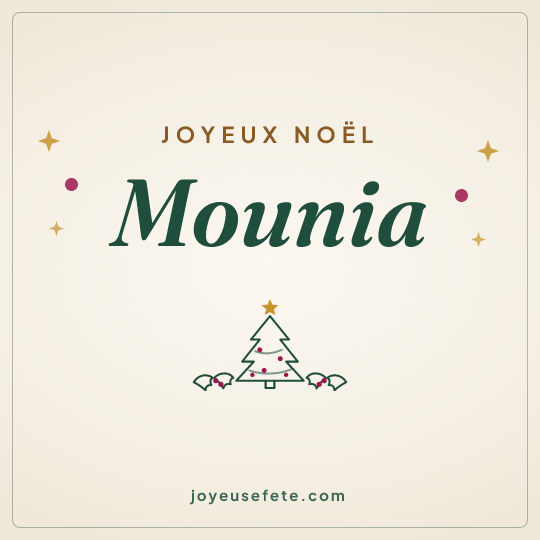 Image carrée « Joyeux Noël Mounia » pour WhatsApp