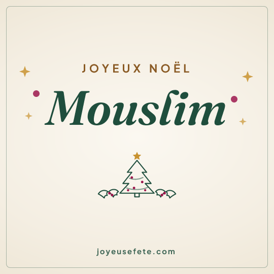 Image carrée « Joyeux Noël Mouslim » pour WhatsApp