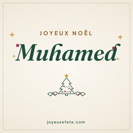 Image carrée « Joyeux Noël Muhamed » pour WhatsApp