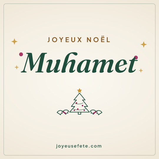 Image carrée « Joyeux Noël Muhamet » pour WhatsApp