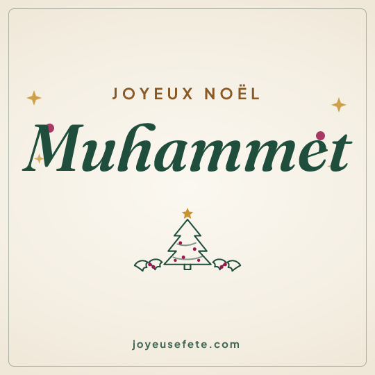 Image carrée « Joyeux Noël Muhammet » pour WhatsApp