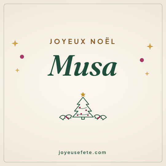 Image carrée « Joyeux Noël Musa » pour WhatsApp