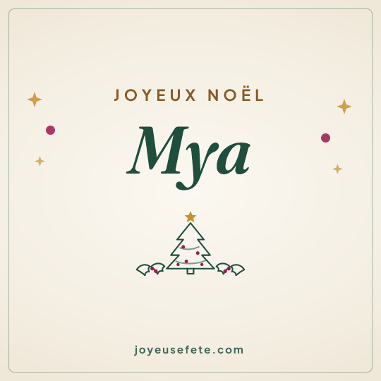 Image carrée « Joyeux Noël Mya » pour WhatsApp