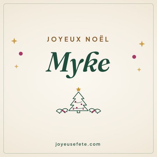 Image carrée « Joyeux Noël Myke » pour WhatsApp