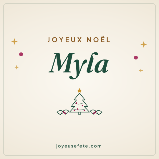 Image carrée « Joyeux Noël Myla » pour WhatsApp
