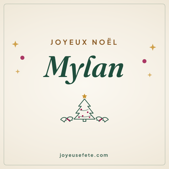 Image carrée « Joyeux Noël Mylan » pour WhatsApp