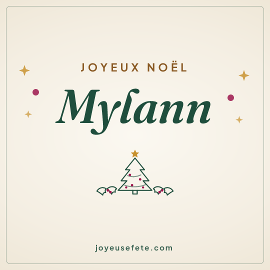 Image carrée « Joyeux Noël Mylann » pour WhatsApp