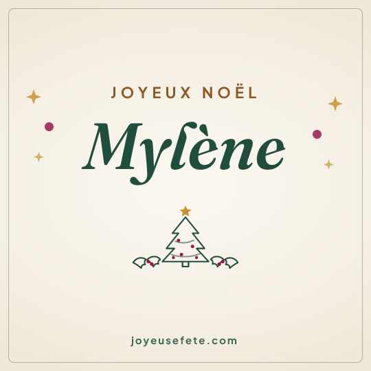 Image carrée « Joyeux Noël Mylène » pour WhatsApp