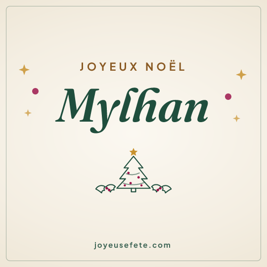 Image carrée « Joyeux Noël Mylhan » pour WhatsApp