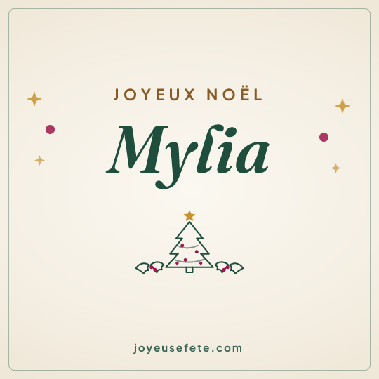 Image carrée « Joyeux Noël Mylia » pour WhatsApp
