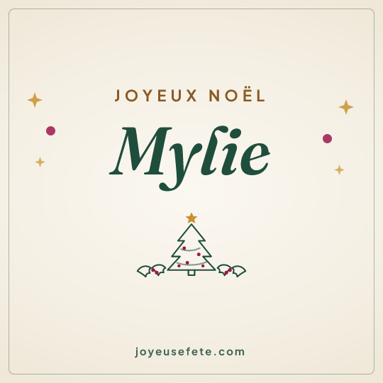 Image carrée « Joyeux Noël Mylie » pour WhatsApp