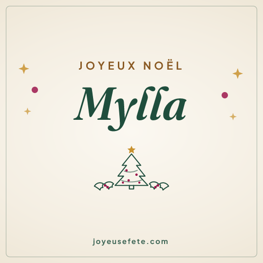 Image carrée « Joyeux Noël Mylla » pour WhatsApp